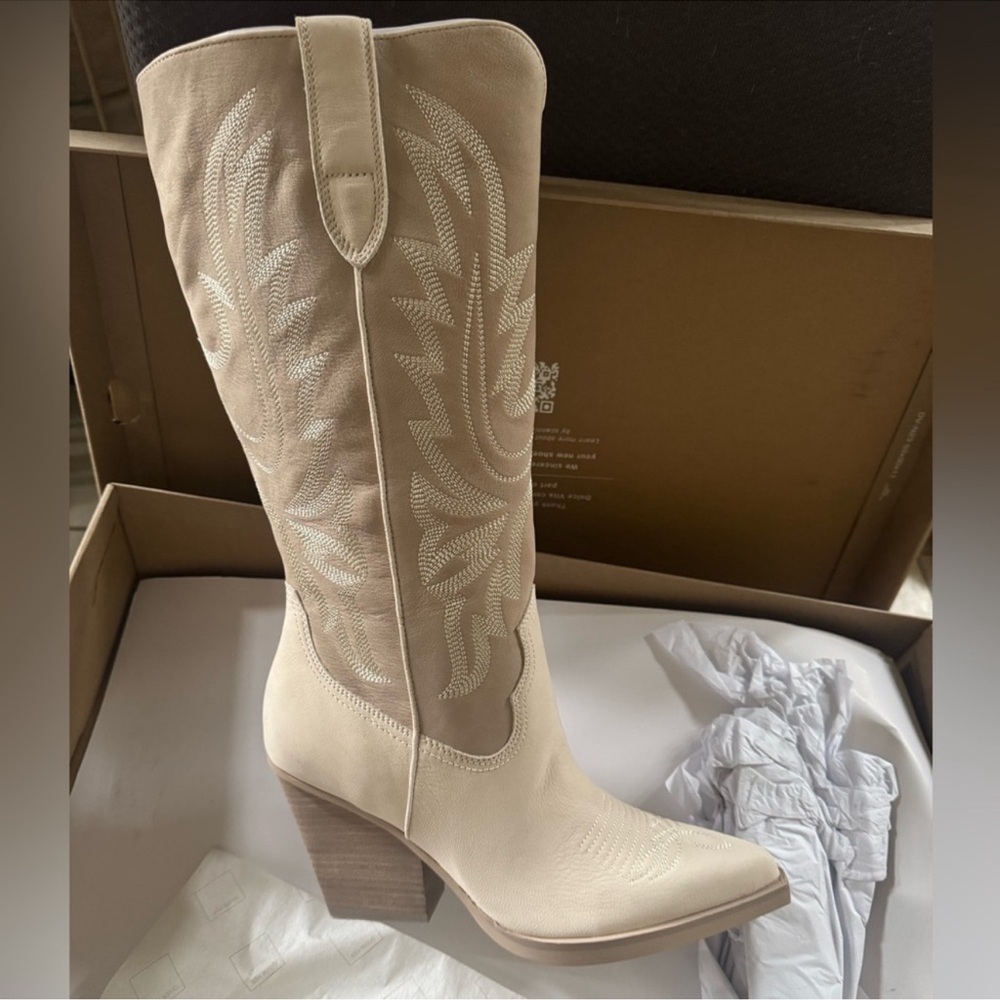 Dolce Vita‎ Cowboy Western Boots Blanch - Picture 14 of 16